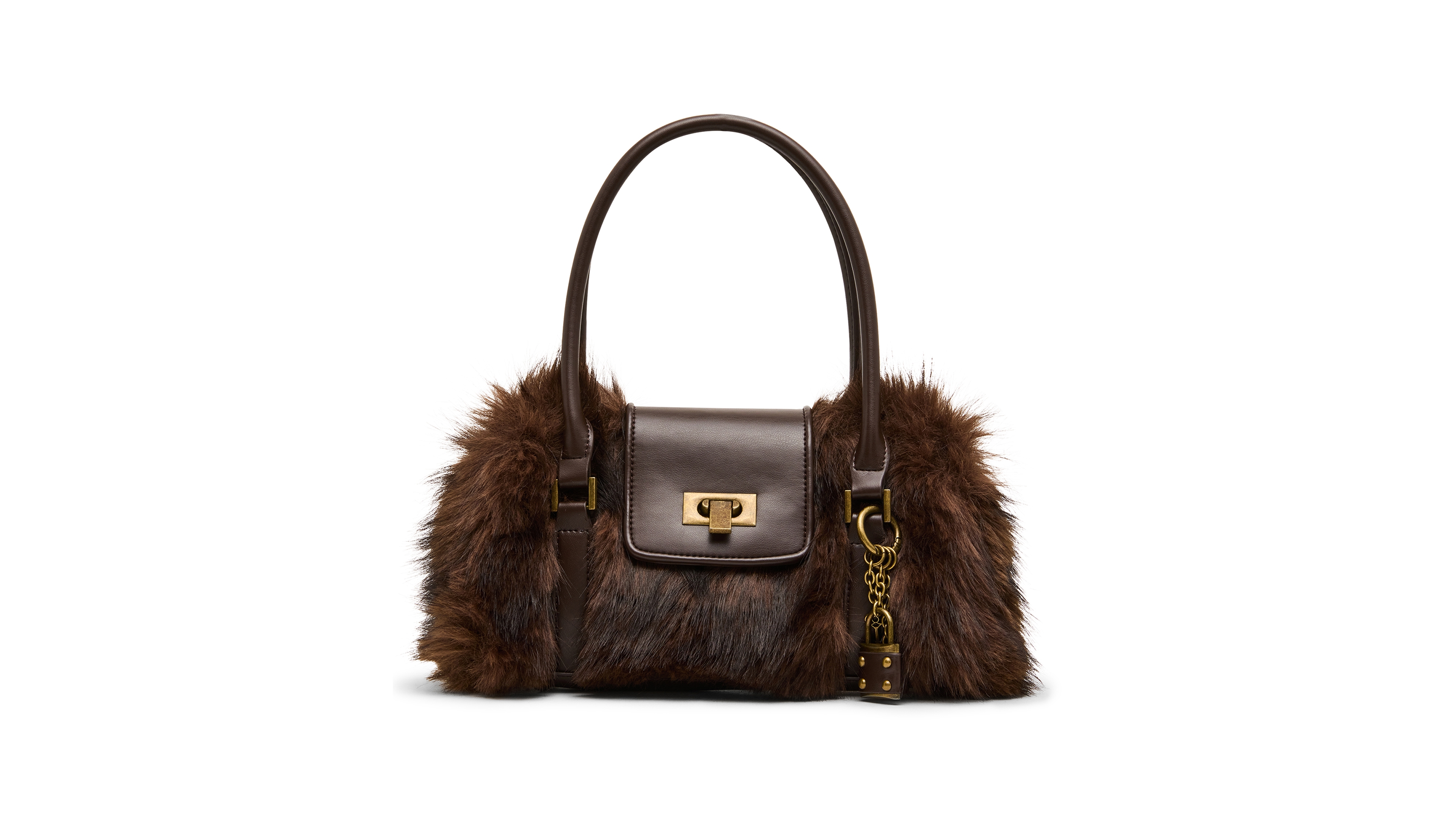 Steve Madden Mavi Faux Fur Crossbody Top Handle Satchel