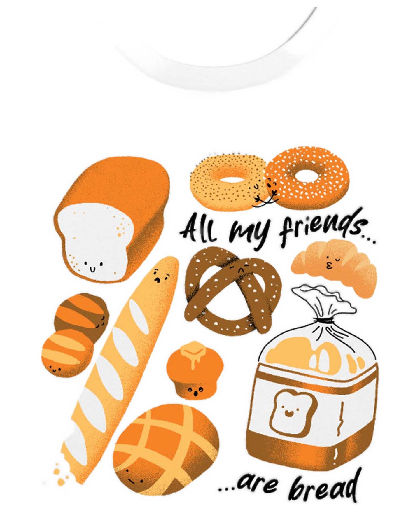 Женская футболка Instant Message All My Friends Are Bread Cropped Graphic, цвет: Белый — фото 3
