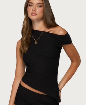 Women's Atile Off-The-Shoulder Asymmetric-Hem Top