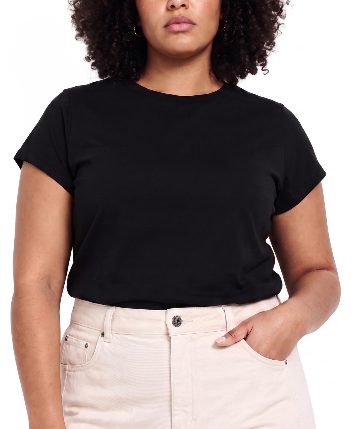 Universal Standard Plus Size Frenchie Short-Sleeve Crewneck Tee - Black