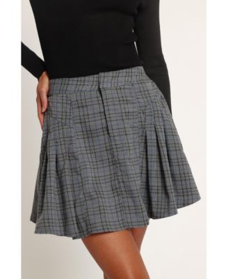 Women's Alek Pleated Plaid High-Waisted Mini Skirt