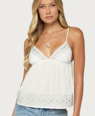 Women's Shilah Embroidered V-Neck Babydoll Top