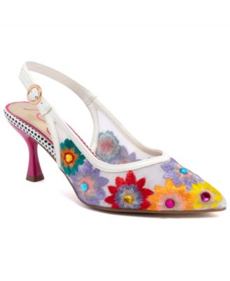 Women's Day Floral 2 Pointed Toe Slingback Pumps