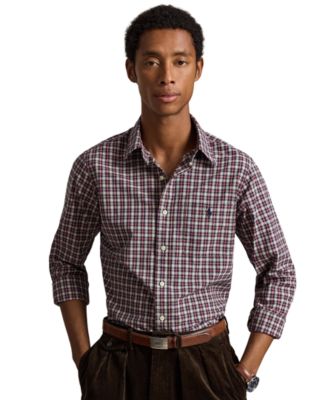 Men's Classic-Fit Plaid Poplin Shirt