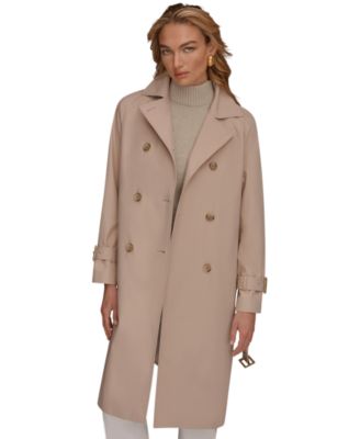 Women's Double Breasted Belted Notch Collar Trench Coat