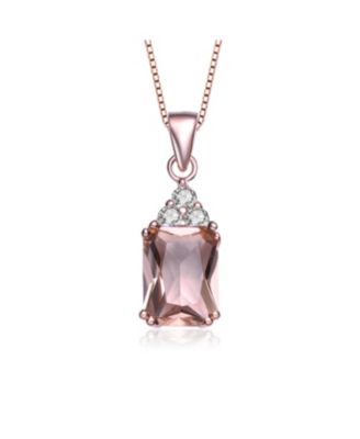 18K Rose Gold Plated CZ Cluster Dainty Vintage-Inspired Necklace