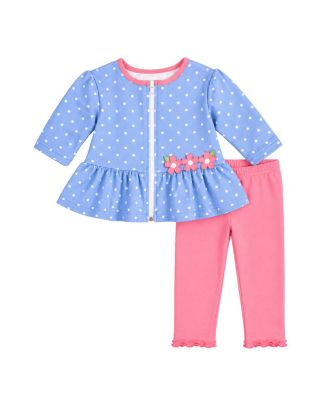 Toddler Girls' 2T-4T Polka Dot Applique Flowers Jacket and Leggings, 2-Piece Set