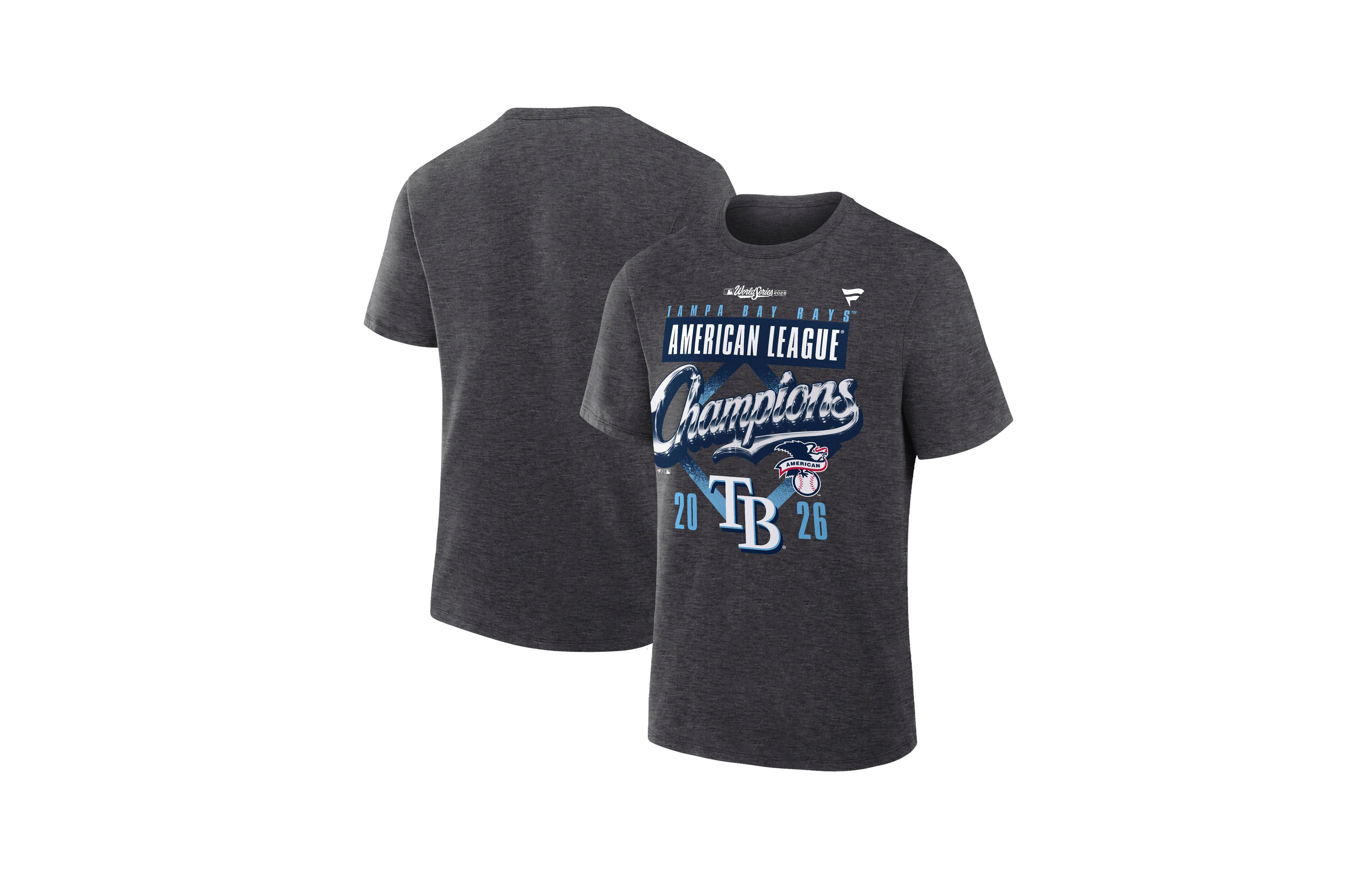 Fanatics Men's Heather Charcoal Tampa Bay Rays 2026 American League Champions Locker Room T-Shirt