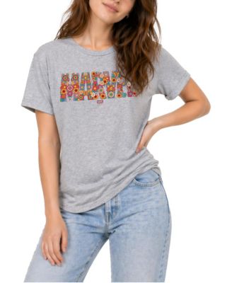 Women's Avengers Floral Graphic Relaxed-Fit T-Shirt