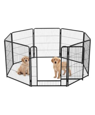 Heavy-Duty 8-Panel Dog Playpen with Gate - Collapsible Outdoor Metal Pet Fence for Large Dogs, RV and Camping