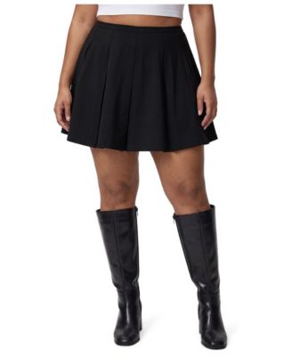 Plus Size 5" Studio Crepe Box Pleat Skort
