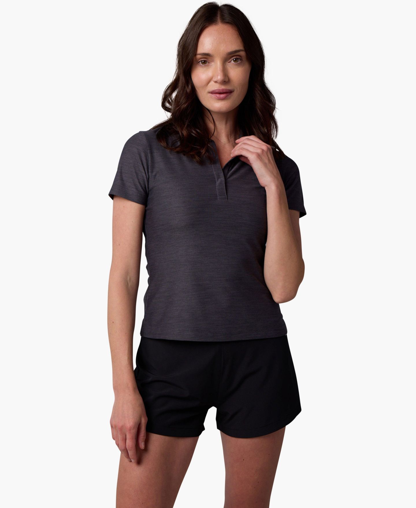 Женское поло Centerline Athletics Cross-Sport Tech Pique Polo, цвет: Угольный меланжевый — фото 1