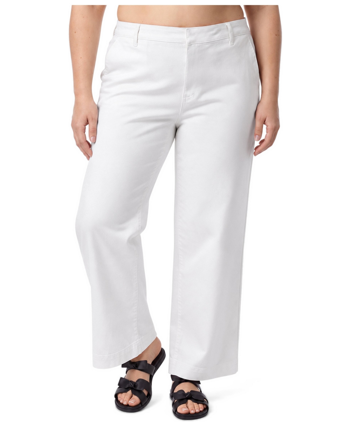 Torrid Plus Size Belle Isle High-Rise Wide-Leg Cropped Pants - Cloud dancer