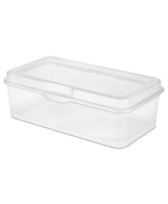 Plastic Stacking FlipTop Latching Storage Box Container, Clear 18 Pack