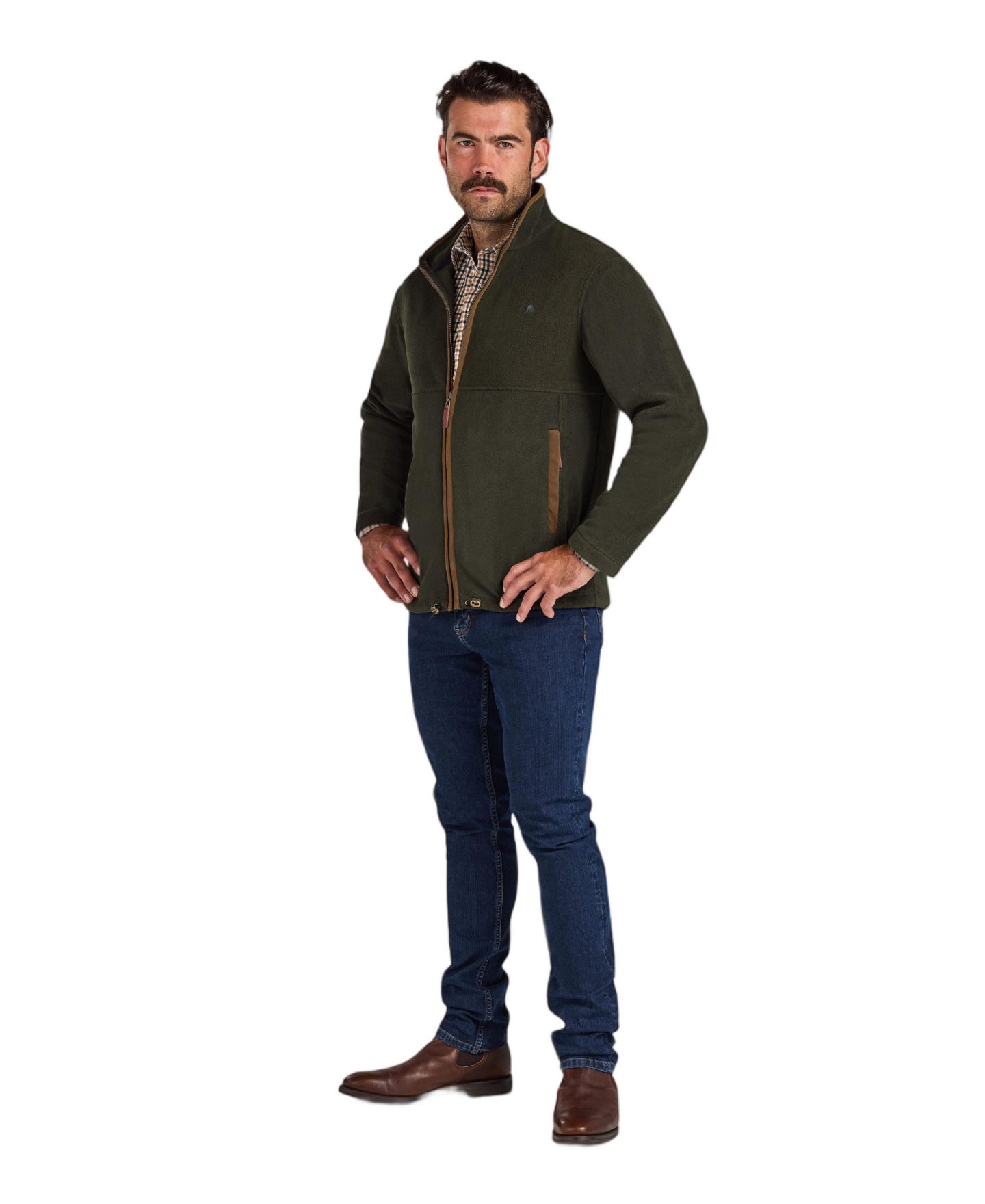 Мужская куртка Raging Bull Classic Relaxed-Fit High-Neck Fleece, цвет: Тёмно-зелёный — фото 4