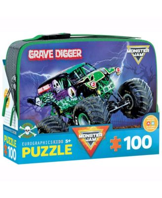 Grave Digger Monster Jam 100-Piece Puzzle and Insulated Lunch Bag, Ages 5+