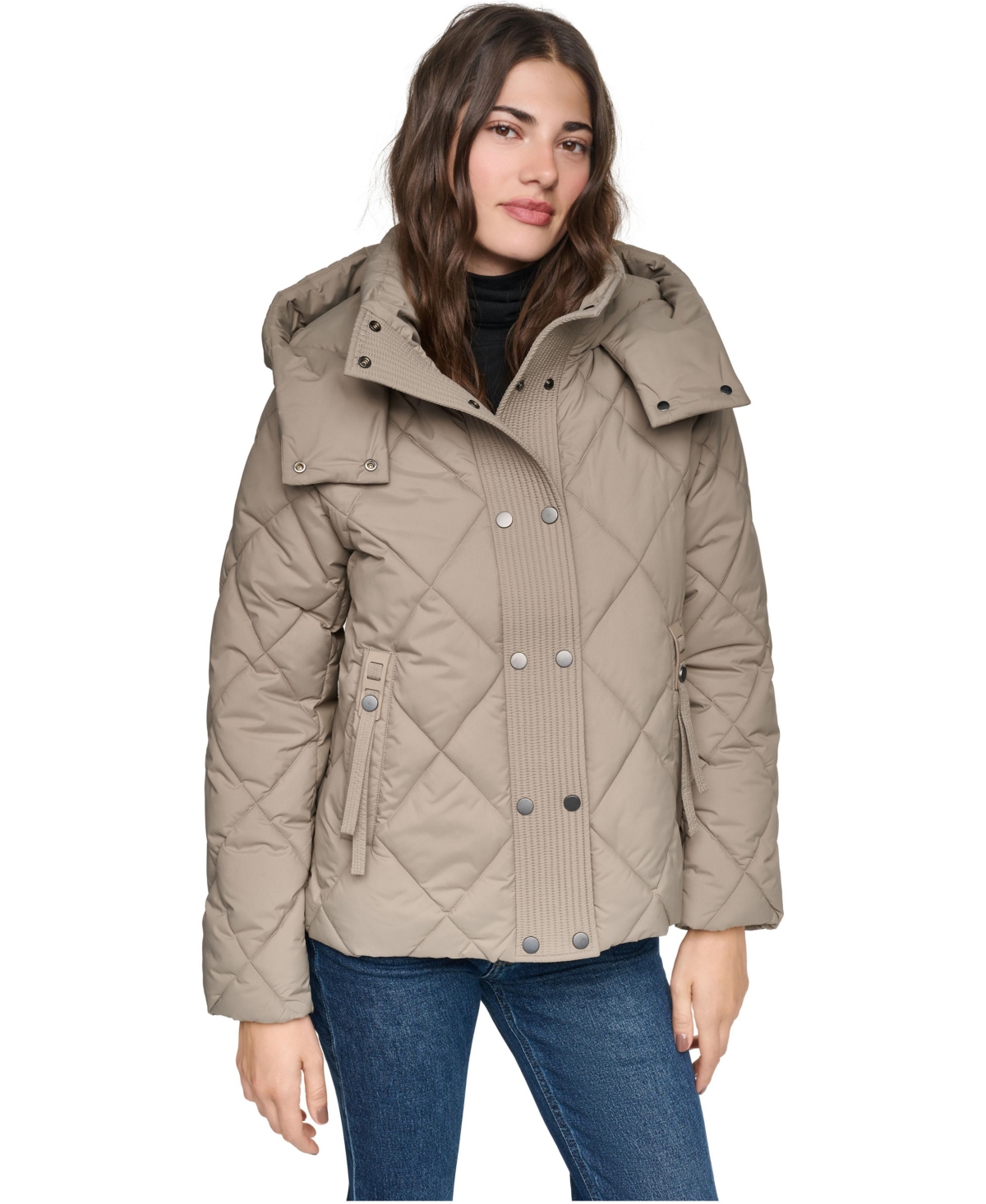 Andrew Marc Women's Briggs Hooded Quilted Puffer Jacket - Brindle