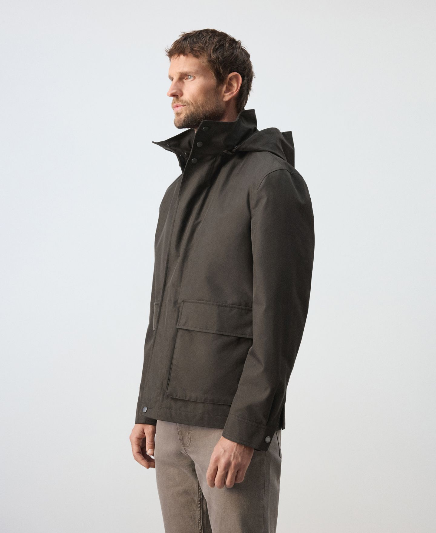 Мужская куртка Mango Adrian Hooded, цвет: Коричневый — фото 6
