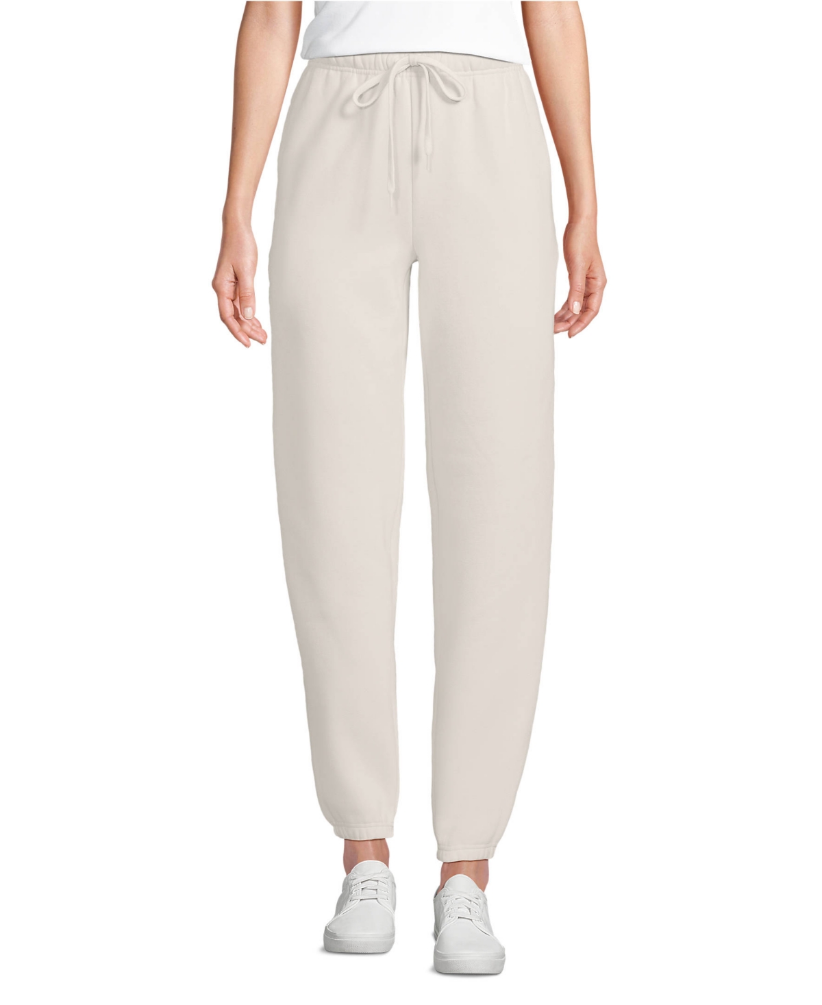 Lands' End Women's Serious Sweats High Rise Jogger Pants - Set Bottom - Soft sand