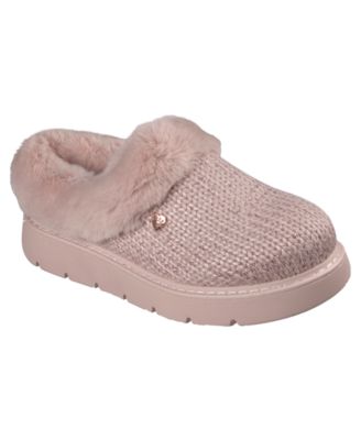 Women's B Bright Memory Foam Metallic-Sweater-Knit Clog Slippers from Finish Line
