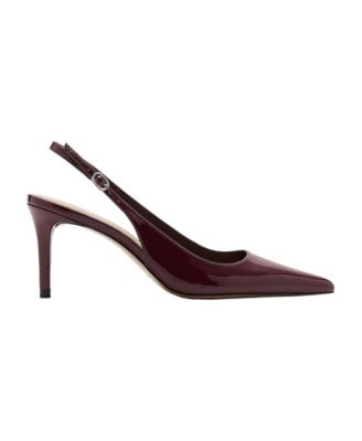 Women's Pointed-Toe Slingback Patent Finish Court Shoes