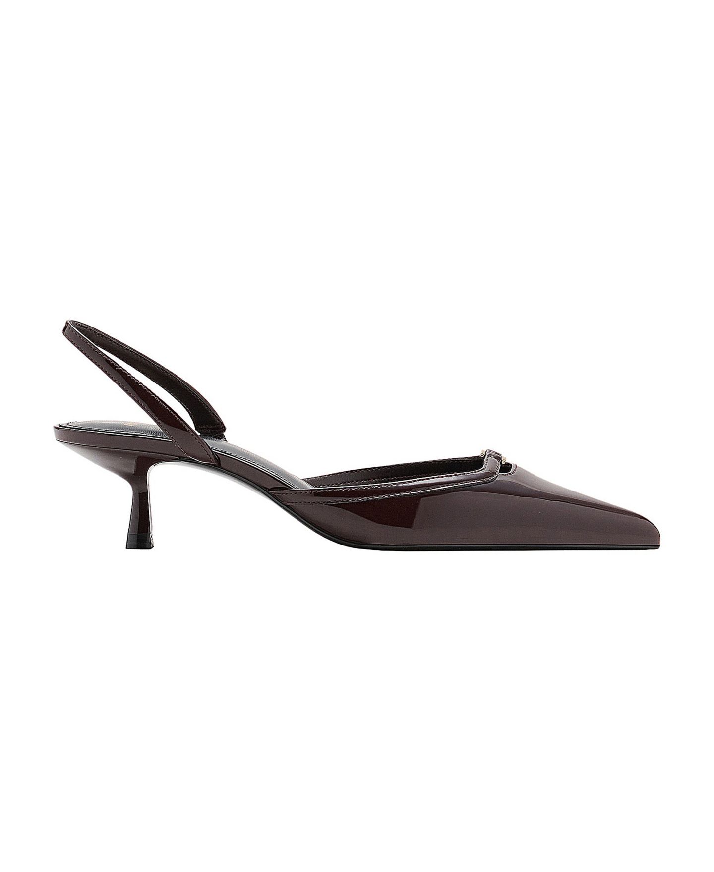 Женские туфли Mango Kitten Heel Pointed Toe Slingback Faux Leather, цвет: Бордовый — фото 1