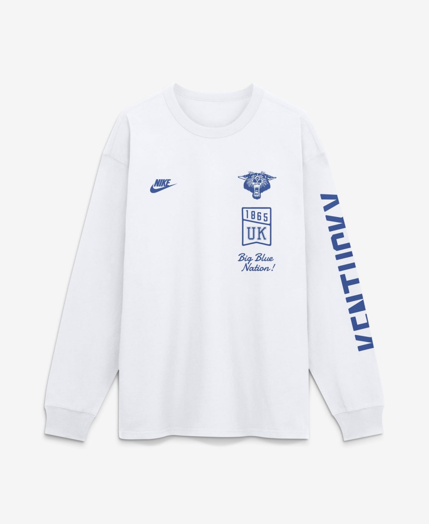Мужская футболка Nike White Kentucky Wildcats Max 90 Legacy Multi Graphic Long-Sleeve — фото 1