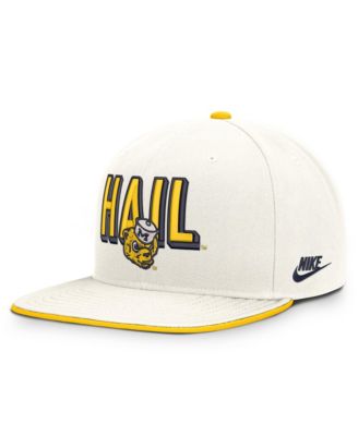 Men's White Michigan Wolverines Legacy Letter Mascot Pro Snapback Hat