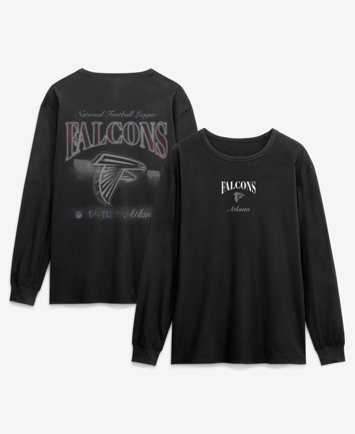 Мужская футболка Fanatics Black Atlanta Falcons Midnight Falls Long-Sleeve — фото 1