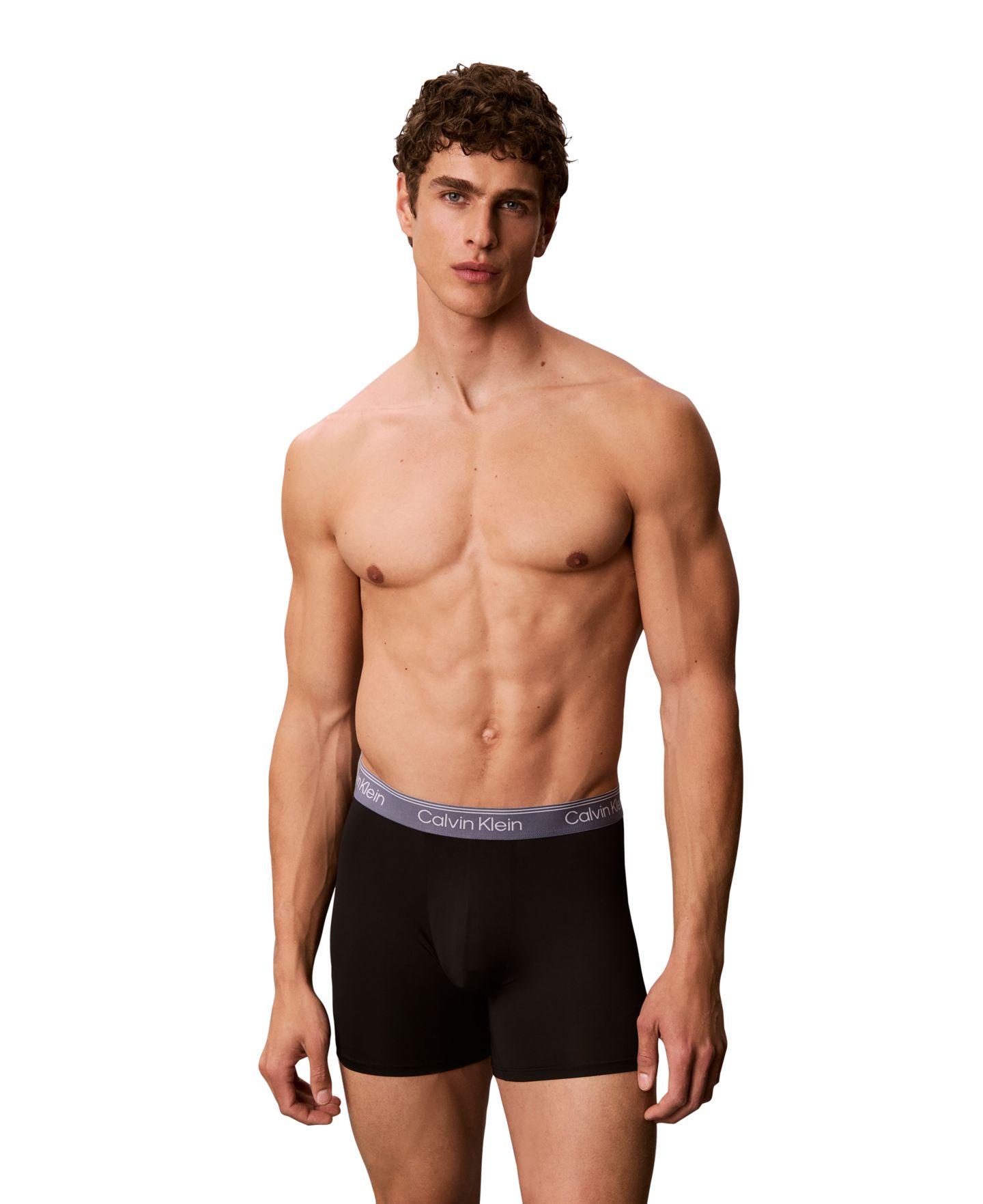 Трусы-боксеры для мужчин, микрофибра, стрейч, 5 шт. — Calvin Klein, цвет: Чёрный / Синий, вариант 1 — фото 3