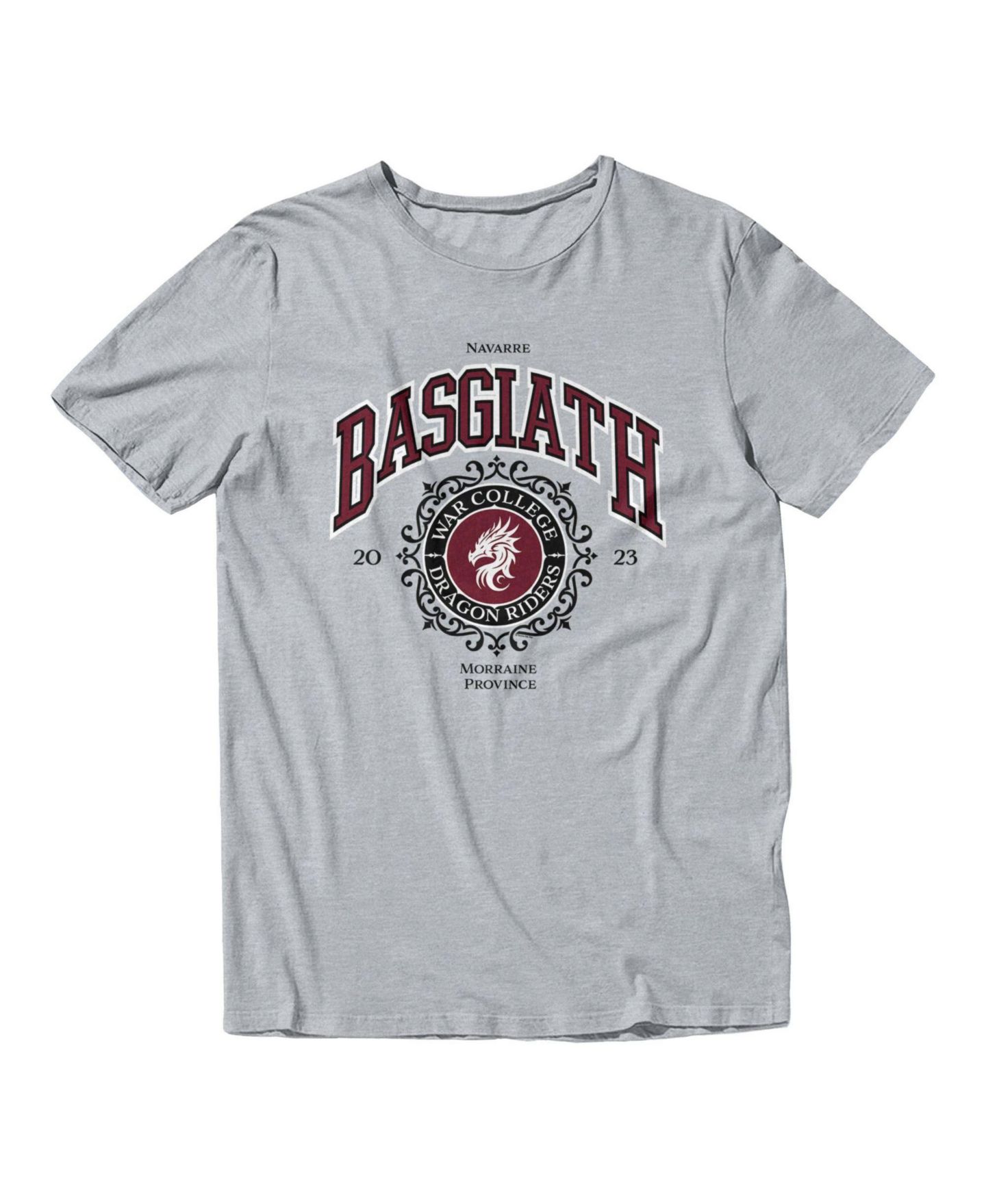Мужская футболка Fourth Wing The Empyrean Basgiath War College Dragon Riders Crewneck Graphic, цвет: Серый — фото 2
