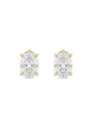 Cubic Zirconia Oval Claw Studs