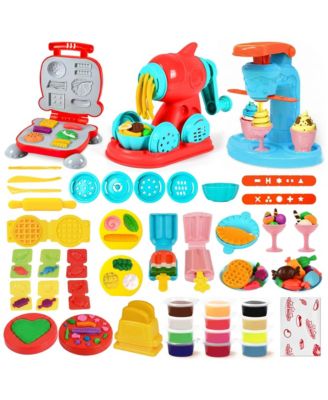 3-in-1 Ice Cream Maker, Noodle Maker & Burger Press 59-Piece Dough Kit, Ages 3+