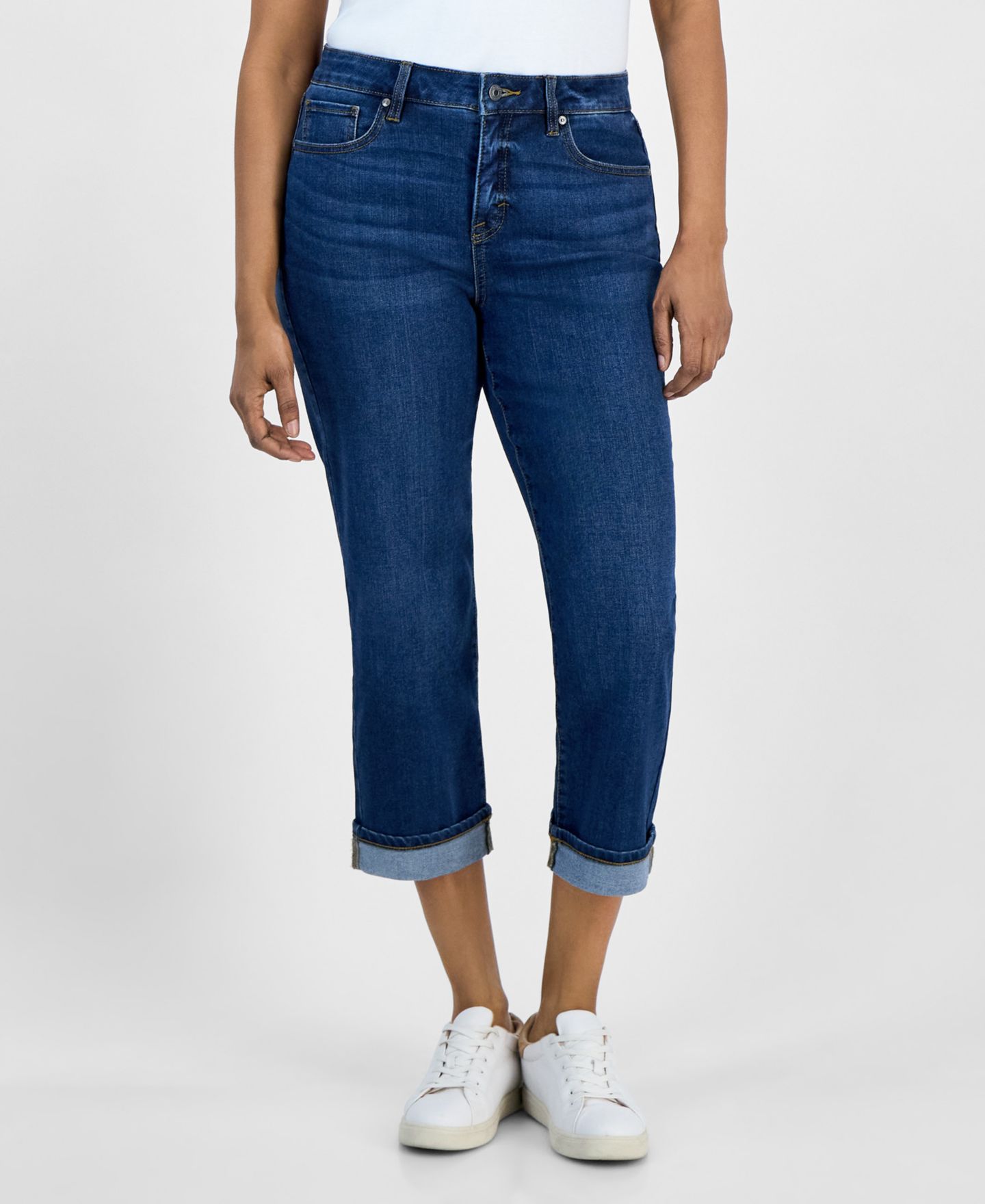 Женские джинсы Style & Co Mid-Rise Curvy Capri, цвет: Синий — фото 2