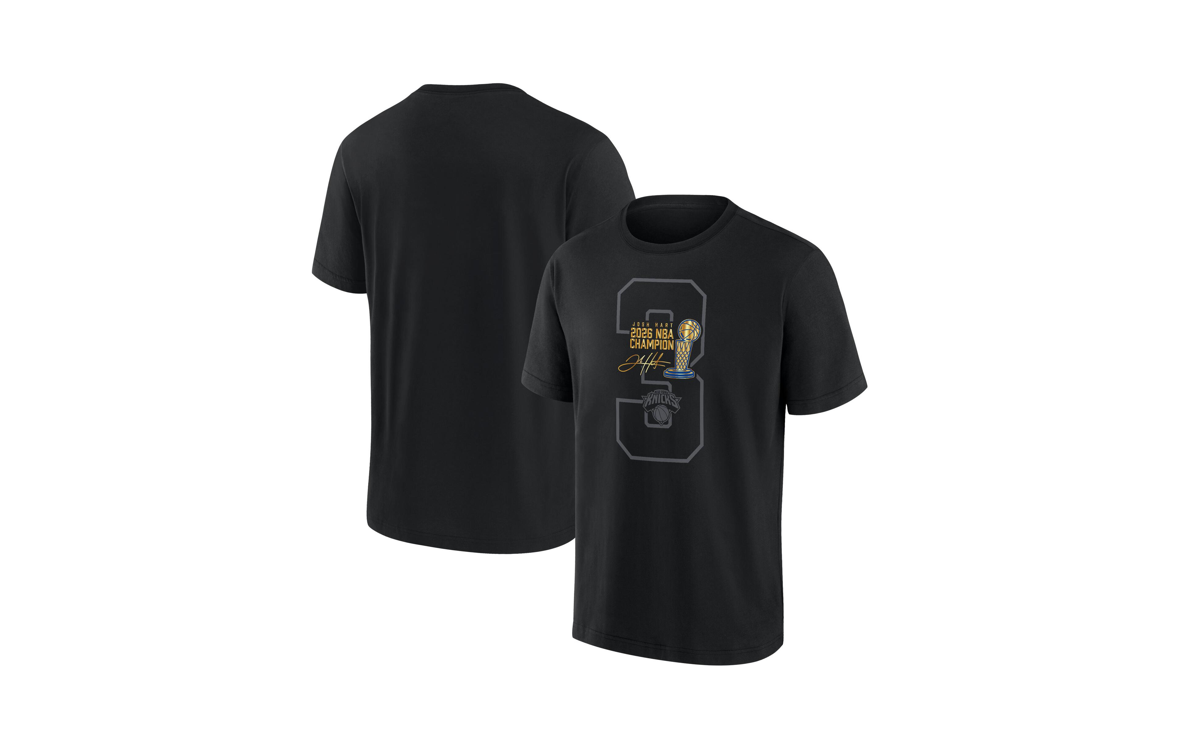 Fanatics Men's Josh Hart Black New York Knicks 2026 Banner Night Heavyweight T-shirt