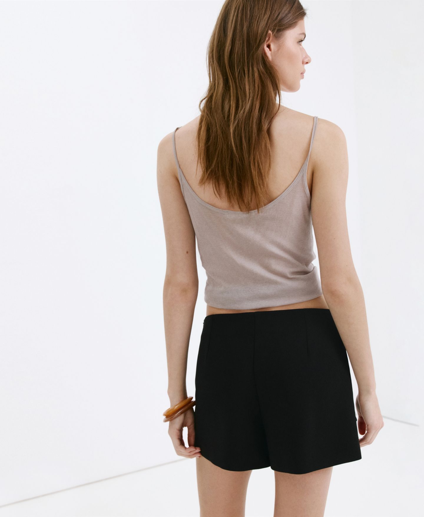 Женские шорты Mango Bow Mid-Rise Straight, 2.36" Inseam, цвет: Чёрный — фото 3