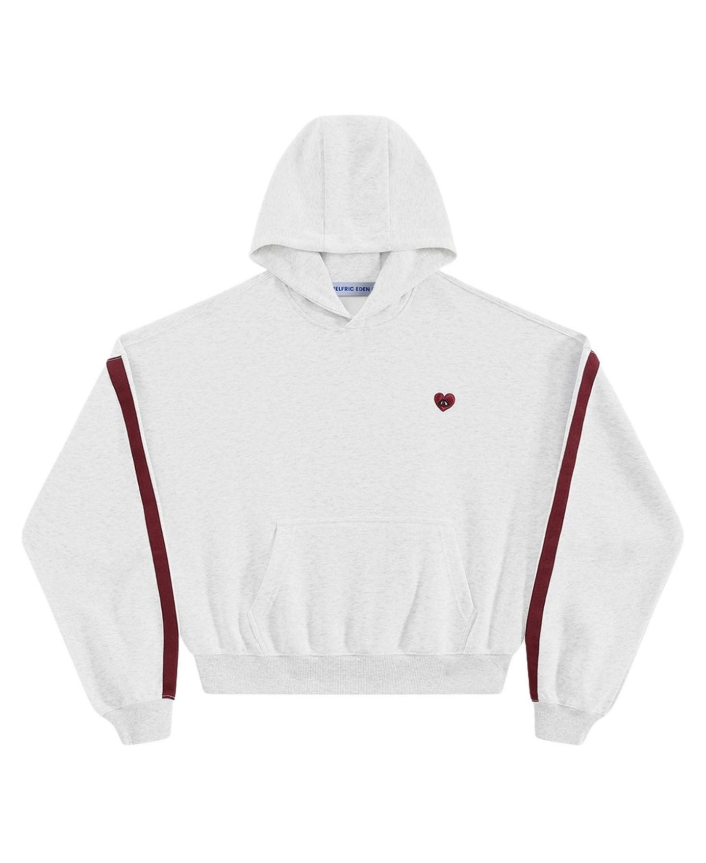 Женское худи AELFRIC EDEN Vintage Varsity Heart Oversized Stripe, цвет: Серый — фото 6