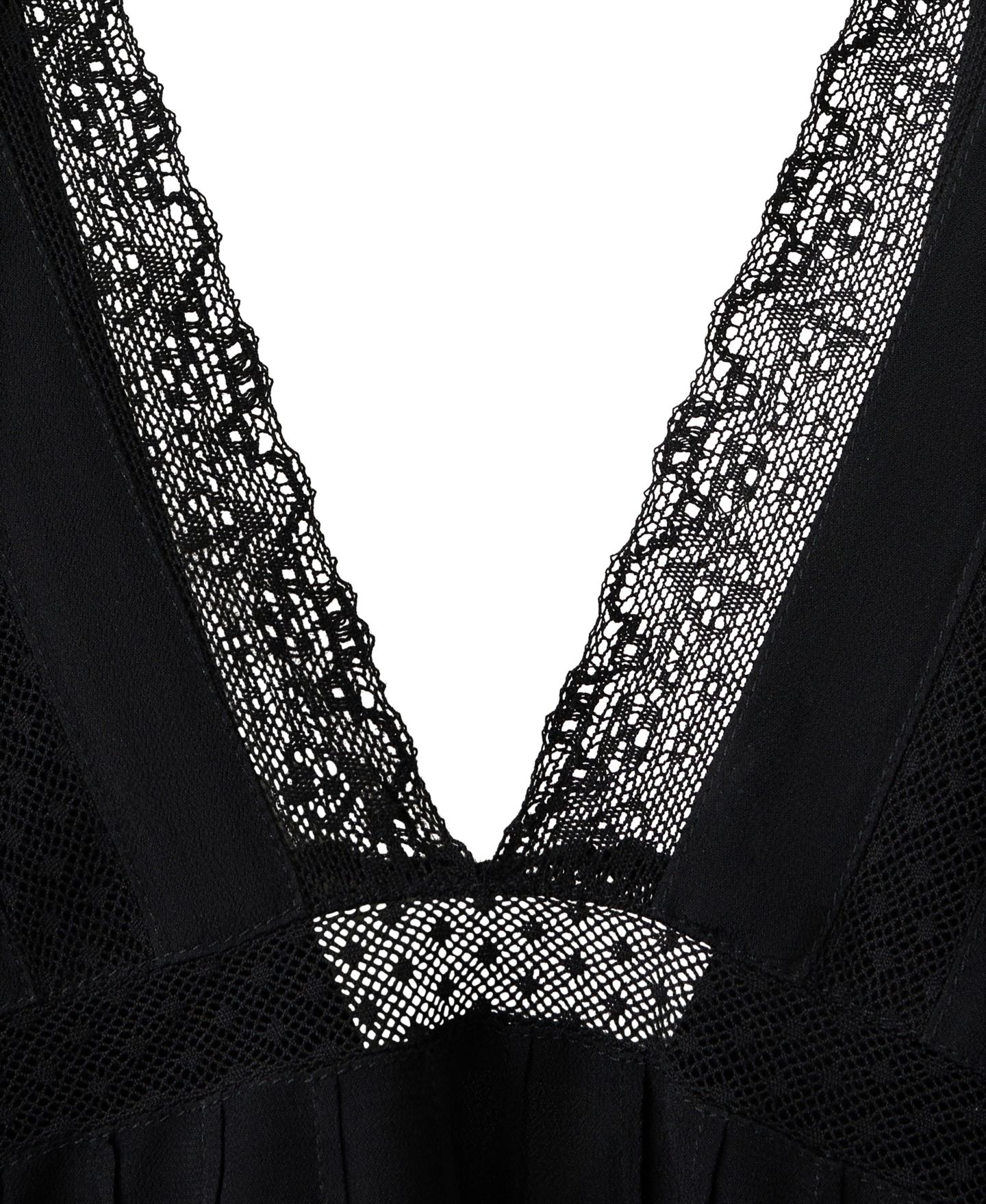 Женская блузка Mango Short-Sleeve Lace-Trim V-Neck, цвет: Чёрный — фото 4