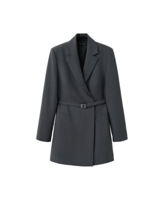 Women's Blazer-Style Belted Long-Sleeve Dress