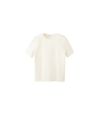 Women's Beaded Crewneck Short-Sleeve Sweater