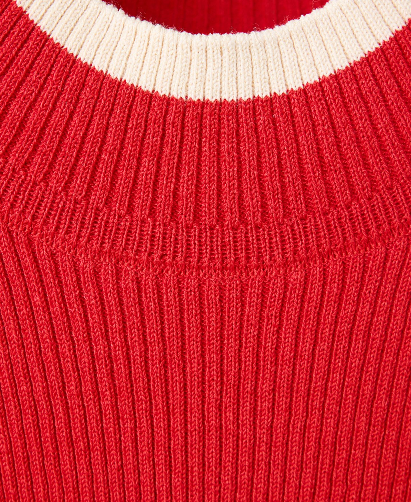 Женский топ Mango Contrasting Trim Ribbed, цвет: Красный — фото 7