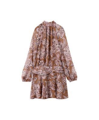 Women's Long-Sleeve Floral Mini Dress