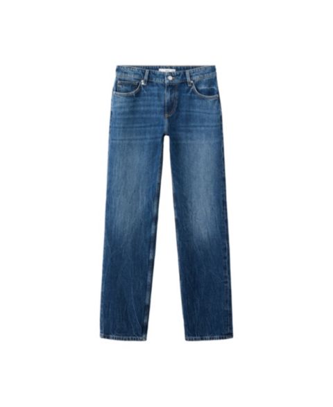 Женские джинсы Mango Low-Rise Slim Denim, цвет: Тёмный синий