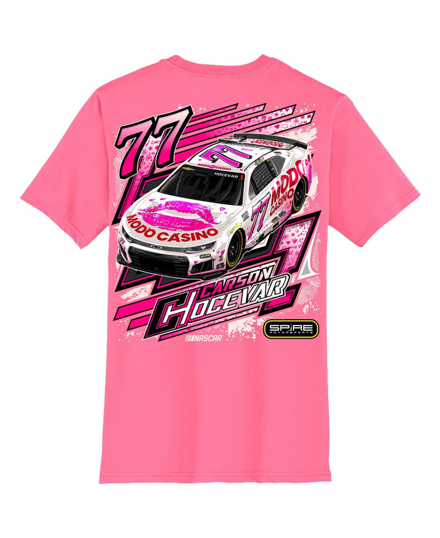 Мужская футболка Classic Ink Pink Carson Hocevar Modo Casino Car — фото 3