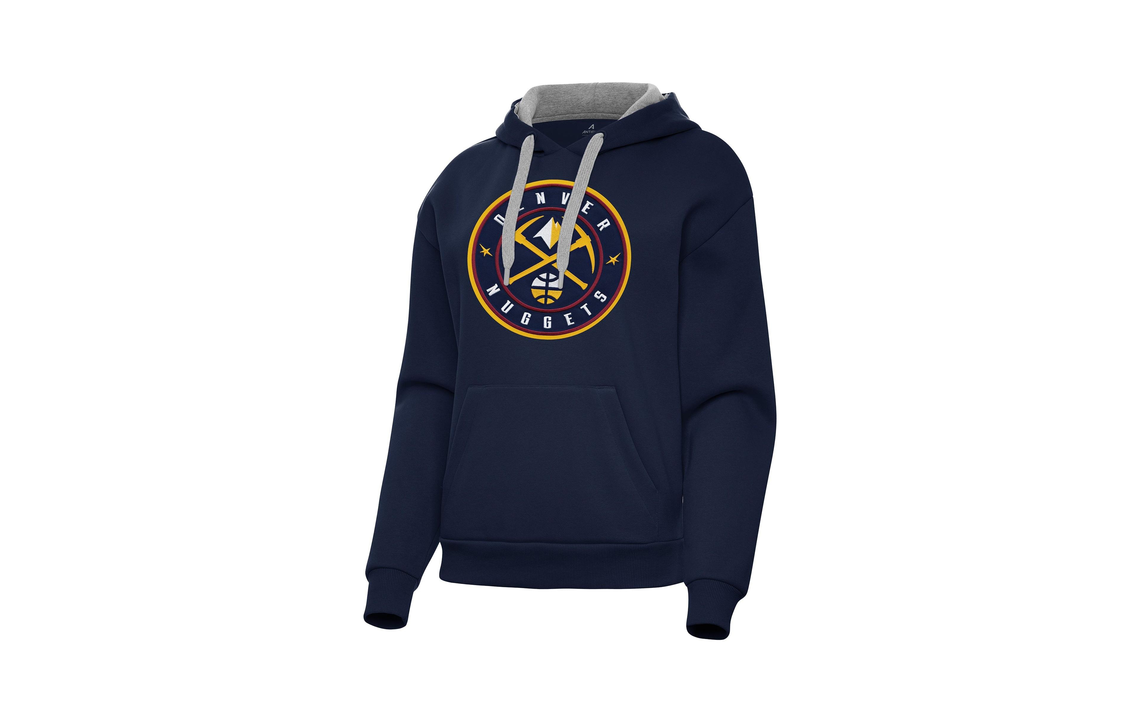 Antigua Women's Navy Denver Nuggets Victory Pullover Hoodie