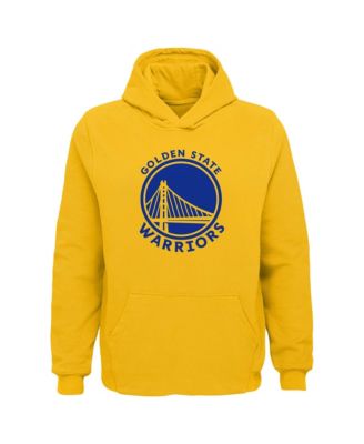 Big Boys' and Girls' Gold Golden State Warriors Primary Logo Pullover Hoodie