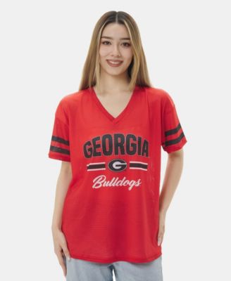 Women's Red Georgia Bulldogs Mesh Jersey Kickoff T-Shirt