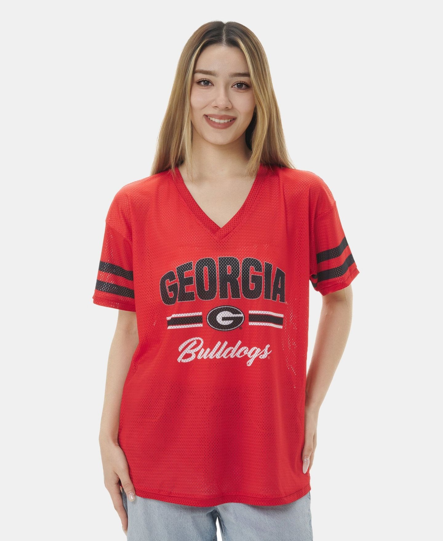 Женская футболка ZooZatz Red Georgia Bulldogs Mesh Jersey Kickoff — фото 1