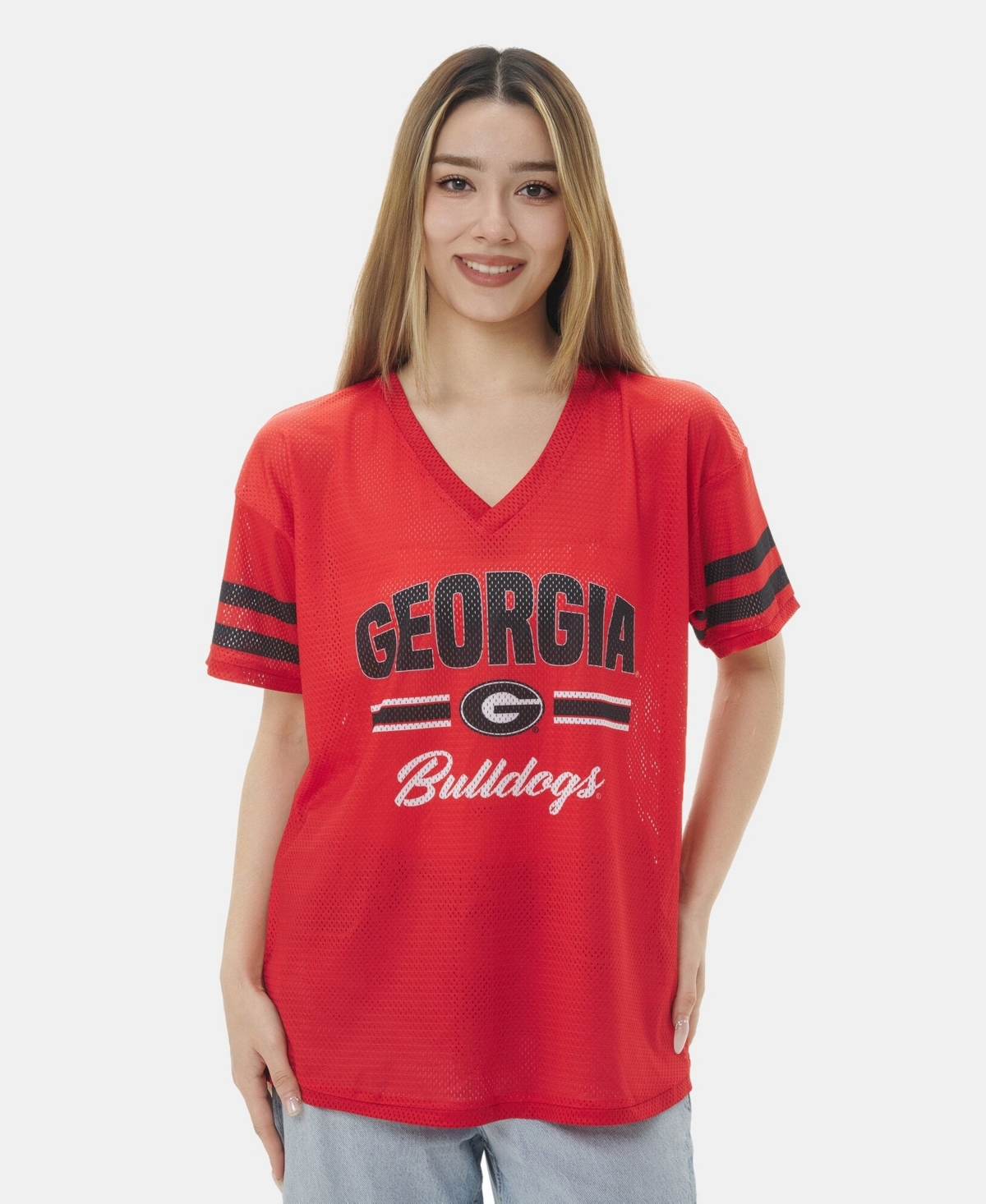 ZooZatz Women's Red Georgia Bulldogs Mesh Jersey Kickoff T-Shirt - Red