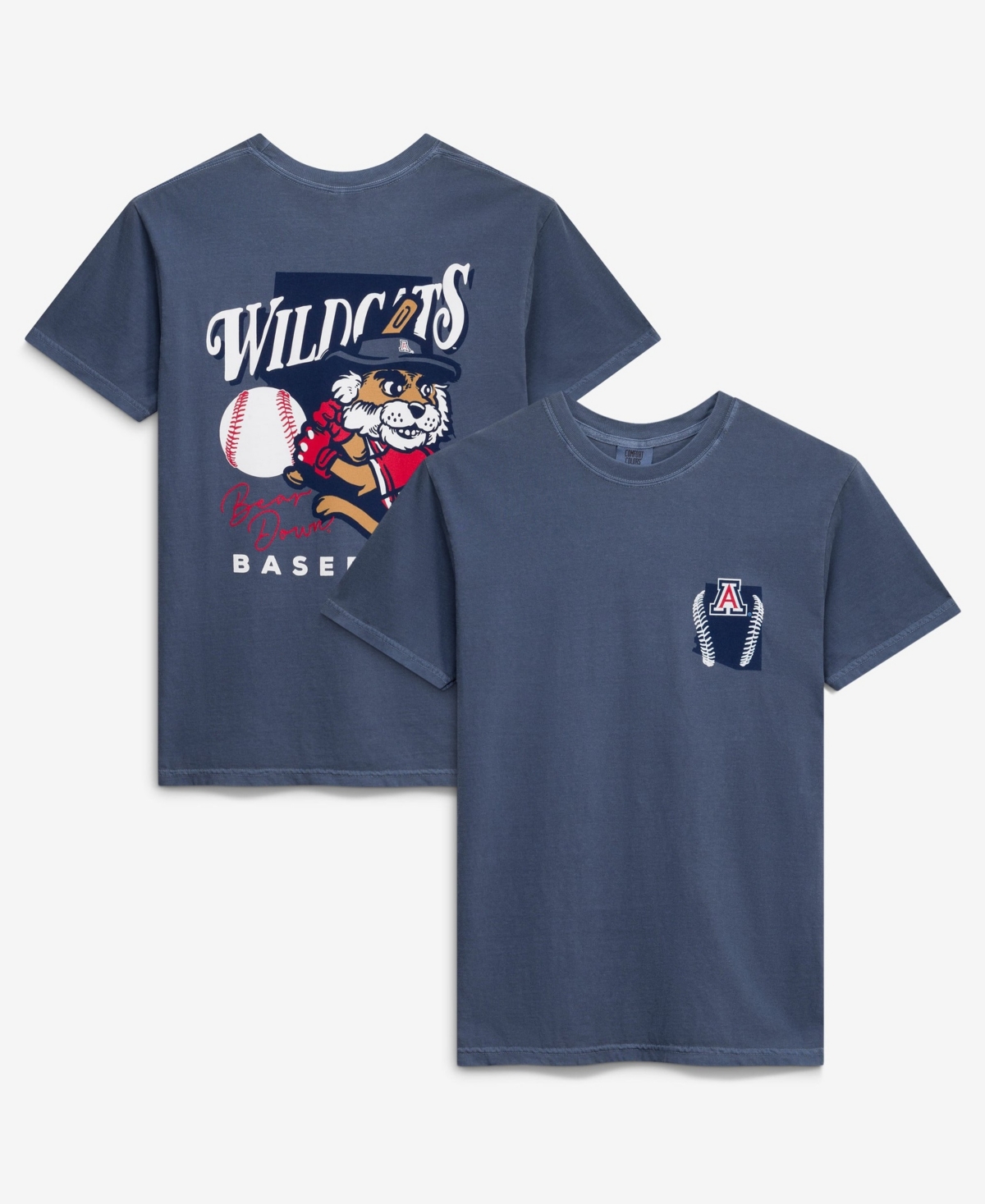Image One Men's Navy Arizona Wildcats Drawn Mascot Baseball T-Shirt - Navy